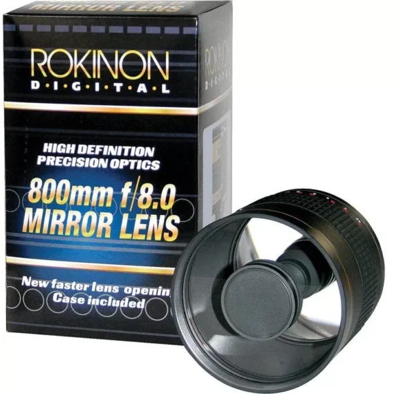 Rokinon 800mm f/8 DX Mirror Lens T-Mount Full Frame Manual Focus Prime Lens w/box,105mm UV filter Mint / FREE SHIPPING!!