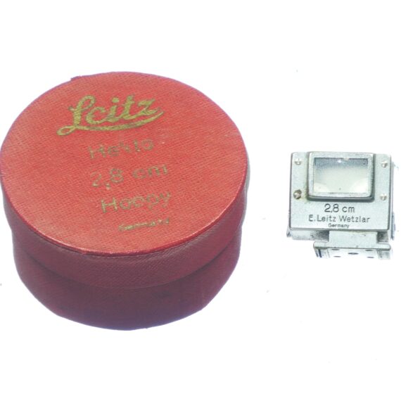 Leica 2,8cm Summaron Ex++ lens 1936 (Just cleaned) Sold W/ Leica SUOOQ folding finder, vintage red rare Leica lens box, caps, Nice set / Free shipping