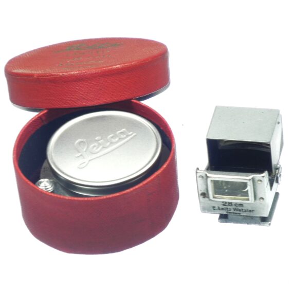 Leica 2,8cm Summaron Ex++ lens 1936 (Just cleaned) Sold W/ Leica SUOOQ folding finder, vintage red rare Leica lens box, caps, Nice set / Free shipping