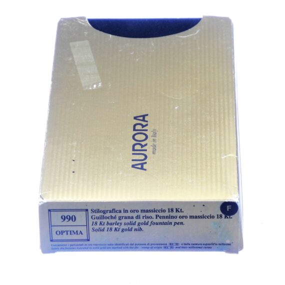 AURORA OPTIMA 990 18K Barley Solid Gold 750 Fountain Pen, With original Box, Unused Pen New Old Stock