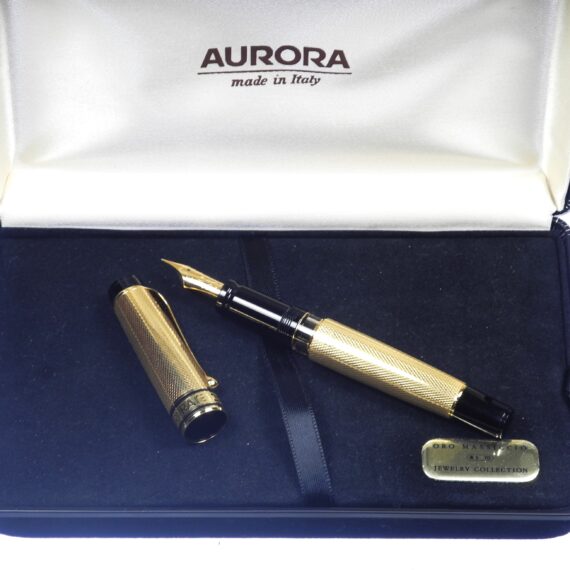 AURORA OPTIMA 990 18K Barley Solid Gold 750 Fountain Pen, With original Box, Unused Pen New Old Stock
