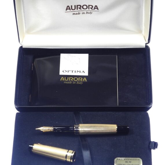 AURORA OPTIMA 990 18K Barley Solid Gold 750 Fountain Pen, With original Box, Unused Pen New Old Stock