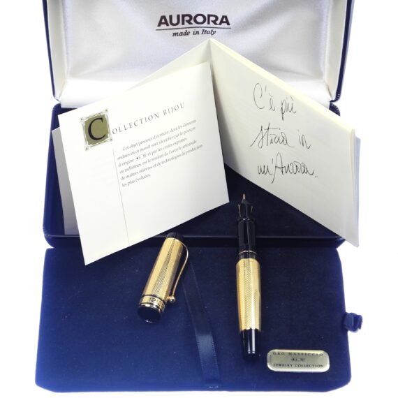 AURORA OPTIMA 990 18K Barley Solid Gold 750 Fountain Pen, With original Box, Unused Pen New Old Stock