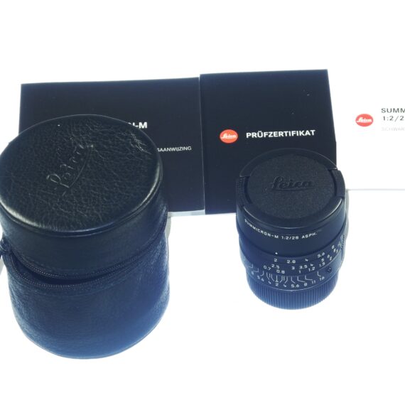 Leica 28/2 Summicron-M Asph. limited edition black mat finish lens Cat#11725 lens (E46) Sold W/Leica Box, Leica lens case, Lens caps Mint-  / SOLD