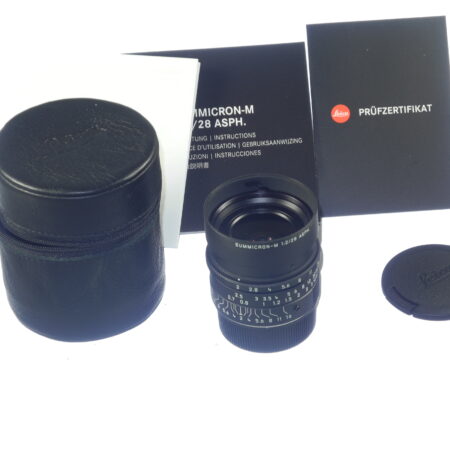 Leica 28/2 Summicron-M Asph. limited edition black mat finish lens Cat#11725 lens (E46) Sold W/Leica Box, Leica lens case, Lens caps Mint-  / SOLD