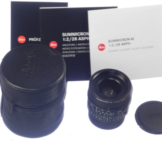Leica 28/2 Summicron-M Asph. limited edition black mat finish lens Cat#11725 lens (E46) Sold W/Leica Box, Leica lens case, Lens caps Mint-  / SOLD