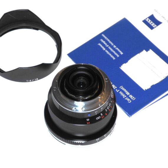 Zeiss 18mm F/4 ZM Distagon T* Lens Leica M Mount with box, metal hood, caps, cards  Mint/LN- / Free shipping (USA)