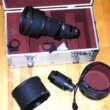 Nikon 300mm f/2,8 Nikkor ED AIS with hood,caps,extra filter holder & Nikon TC-301Teleconverter inside metal trunk Mint- lens
