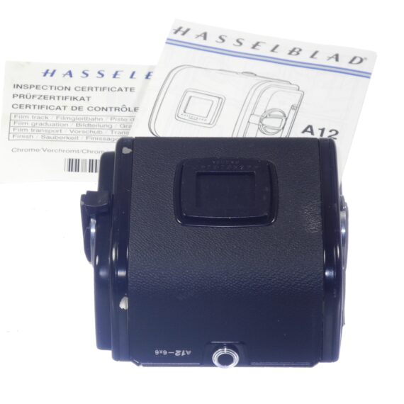 Hasselblad A12 black film magazine  with box,manual Ex++/M-