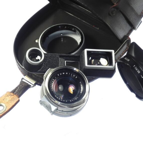 Leica 35/1,4 Summilux RF Rim Set chrome M mount rare 1st Type lens Sold with Leica OLLUX hood, Mint- / Free shipping
