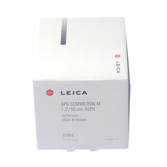 Leica 90/2.0 Apo Summicron-M ASPH. lens (E55) #11884 Sold W/Leica original white box, Leica lens case, caps,cards (Just CLA'd) Mint- / Free Shipping (USA) (Copy)