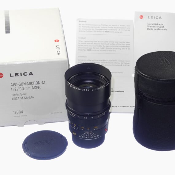 Leica 90/2.0 Apo Summicron-M ASPH. lens (E55) #11884 Sold W/Leica original white box, Leica lens case, caps,cards (Just CLA'd) Mint- / Free Shipping (USA) (Copy)