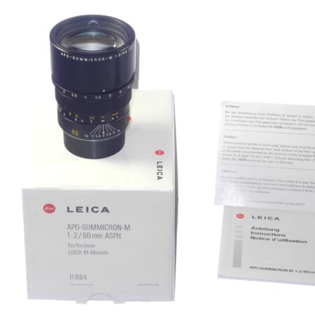 Leica 90/2.0 Apo Summicron-M ASPH. lens (E55) #11884 Sold W/Leica original white box, Leica lens case, caps,cards (Just CLA'd) Mint- / Free Shipping (USA) (Copy)