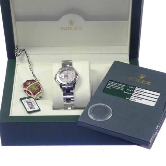 Rolex Yacht-Master Platinum and Stainless-Steel Wristwatch/ Rolex Box, cards Like New - Just serviced / Free Shipping (USA)