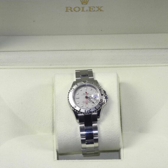 Rolex Yacht-Master Platinum and Stainless-Steel Wristwatch/ Rolex Box, cards Like New - Just serviced / Free Shipping (USA)