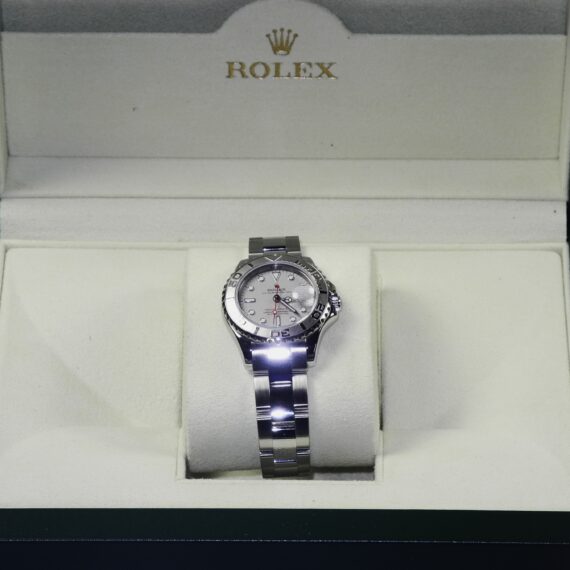 Rolex Yacht-Master Platinum and Stainless-Steel Wristwatch/ Rolex Box, cards Like New - Just serviced / Free Shipping (USA)