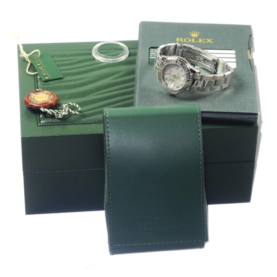 Rolex Yacht-Master Platinum and Stainless-Steel Wristwatch/ Rolex Box, cards Like New - Just serviced / Free Shipping (USA)