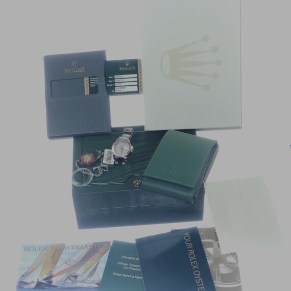 Rolex Yacht-Master Platinum and Stainless-Steel Wristwatch/ Rolex Box, cards Like New - Just serviced / Free Shipping (USA)