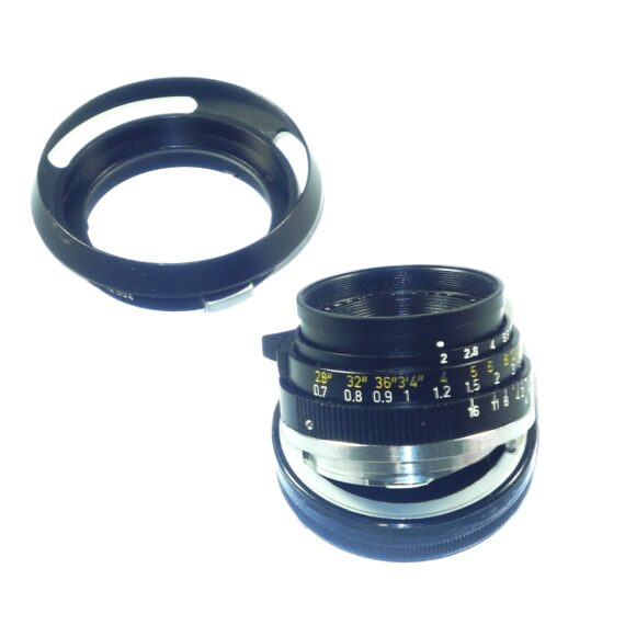 Leica 35/2 Summicron-M Sold with Leica metal vented hood & case Mint- / free shipping