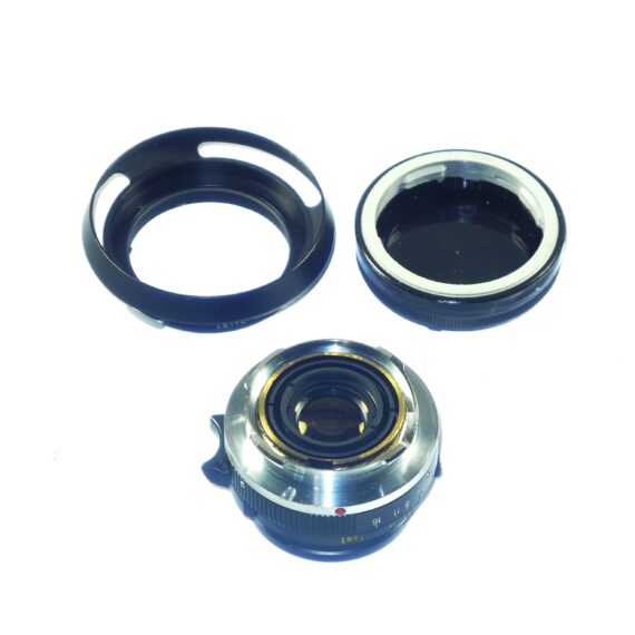 Leica 35/2 Summicron-M Sold with Leica metal vented hood & case Mint- / free shipping