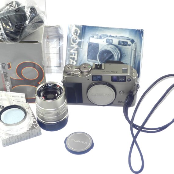 Contax G1 Ex++ Rangefinder Camera Sold with Zeiss 90mm f2.8 Sonnar T* G LN Lens, filter,manual, strap, caps, Nice set / free shipping