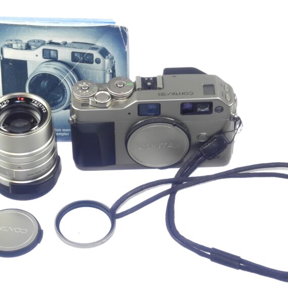 Contax G1 Ex++ Rangefinder Camera Sold with Zeiss 90mm f2.8 Sonnar T* G LN Lens, filter,manual, strap, caps, Nice set / free shipping