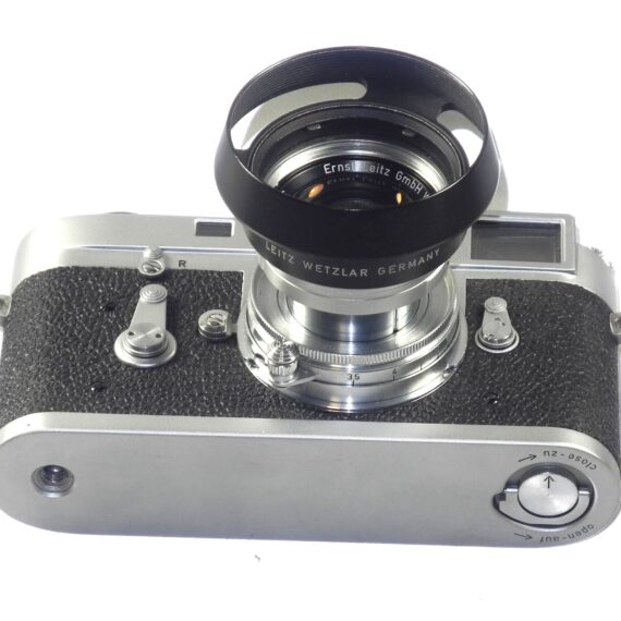 Leica M2 chrome camera (1965) Ex++ with Leica 50/2 Collapsible Summicron lens, hood, cap, half case, overhauled recently Ex++ / Free Shipping