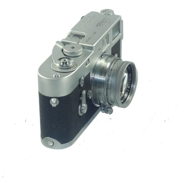 Leica M2 chrome camera (1965) Ex++ with Leica 50/2 Collapsible Summicron lens, hood, cap, half case, overhauled recently Ex++ / Free Shipping