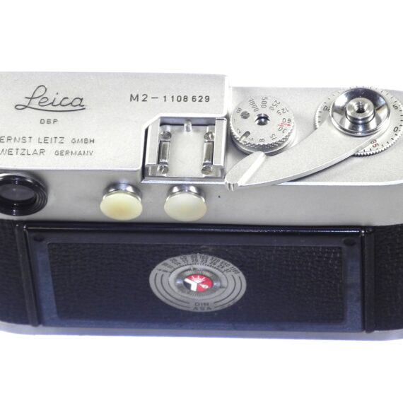 Leica M2 chrome camera (1965) Ex++ with Leica 50/2 Collapsible Summicron lens, hood, cap, half case, overhauled recently Ex++ / Free Shipping