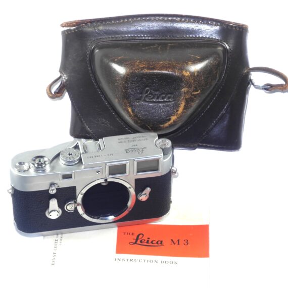 Leica M3 S.S ST PV Chrome Camera (1962 Third type) Sold w/50/2 Dual Range & 90/2,8 Elmarit M lenses, Leica caps, case, hood Ex+ / Free shipping