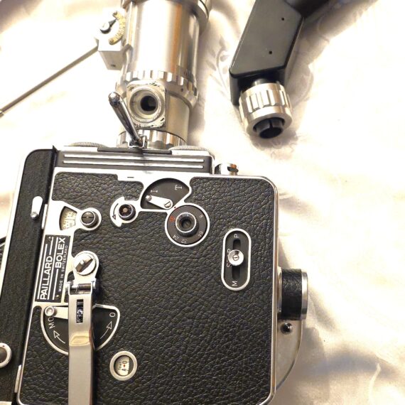 Bolex Paillard H16 Reflex with Pan Cinar 16mm 17.5 to 70mm F2.4 With original case, documentation, extra finder & accessories. Mint-