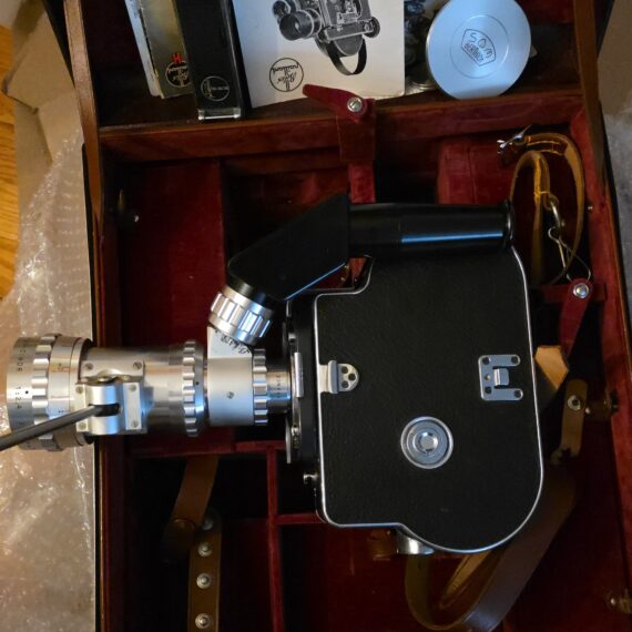Bolex Paillard H16 Reflex with Pan Cinar 16mm 17.5 to 70mm F2.4 With original case, documentation, extra finder & accessories. Mint-