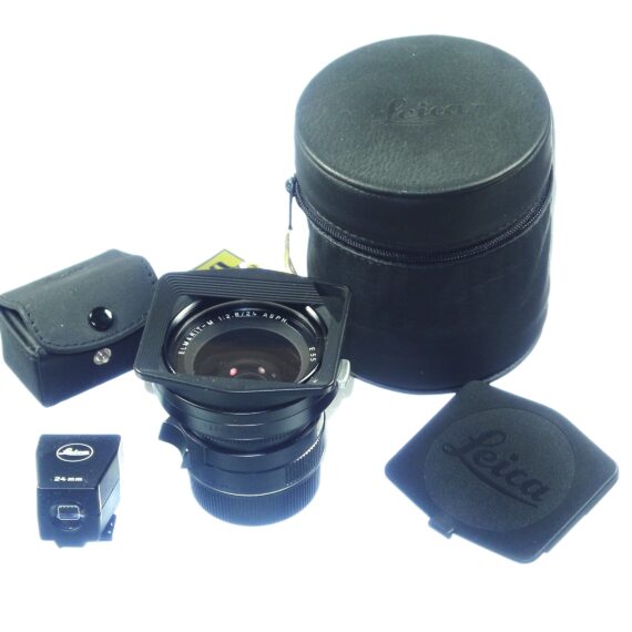 Leica 24/2,8 Elmarit-M Asph. Six-bit lens with Leica 24mm black finder Mint- Set / Free Shipping
