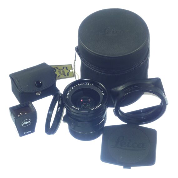 Leica 24/2,8 Elmarit-M Asph. Six-bit lens with Leica 24mm black finder Mint- Set / Free Shipping