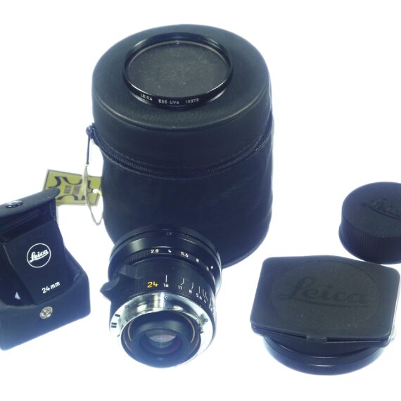 Leica 24/2,8 Elmarit-M Asph. Six-bit lens with Leica 24mm black finder Mint- Set / Free Shipping