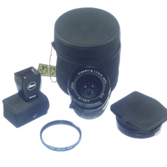 Leica 24/2,8 Elmarit-M Asph. Six-bit lens with Leica 24mm black finder Mint- Set / Free Shipping