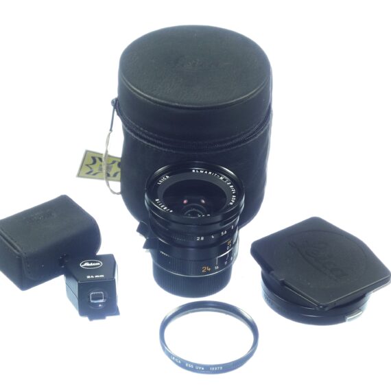 Leica 24/2,8 Elmarit-M Asph. Six-bit lens with Leica 24mm black finder Mint- Set / Free Shipping