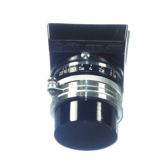 Nikon 3,5cm f1,8 W-Nikkor-C Screw mount "Nippon-Kogaku" rare lens with very uncommon-rare original Nikon lens hood, caps and leather case Mint- / Call or email for more info