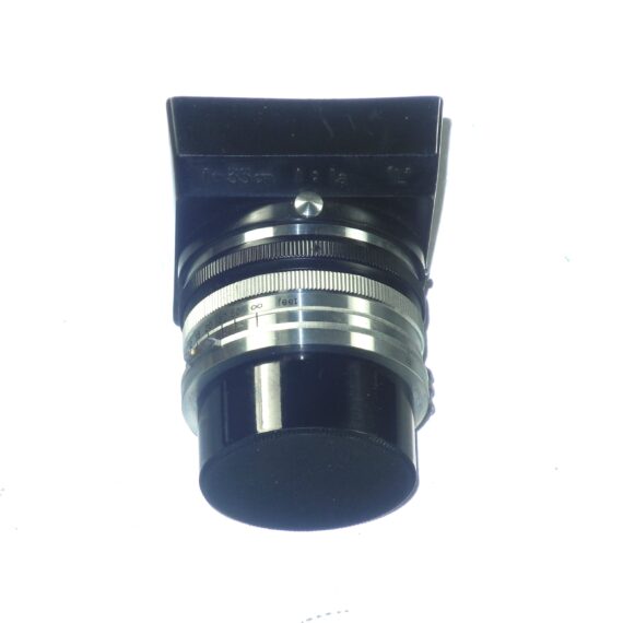 Nikon 3,5cm f1,8 W-Nikkor-C Screw mount "Nippon-Kogaku" rare lens with very uncommon-rare original Nikon lens hood, caps and leather case Mint- / Call or email for more info