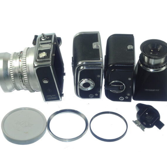 Hasselblad Super Wide C camera with VF & 3 film backs, finder, filter,cap.strap, Magnifying Hood/Chimney Finder Ex++ / Free Shipping