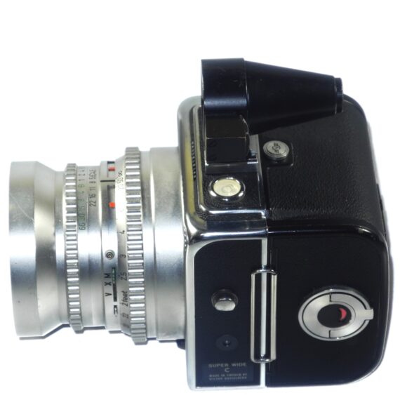 Hasselblad Super Wide C camera with VF & 3 film backs, finder, filter,cap.strap, Magnifying Hood/Chimney Finder Ex++ / Free Shipping