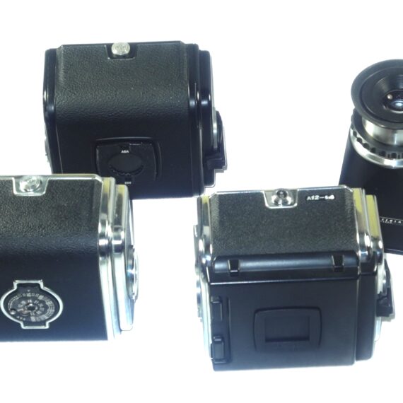 Hasselblad Super Wide C camera with VF & 3 film backs, finder, filter,cap.strap, Magnifying Hood/Chimney Finder Ex++ / Free Shipping