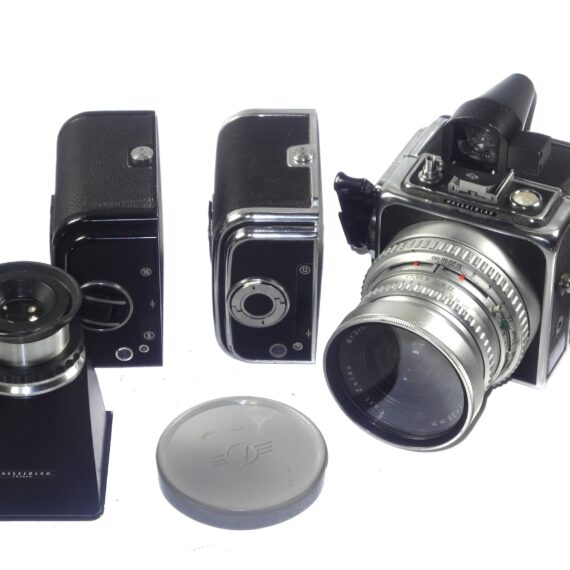 Hasselblad Super Wide C camera with VF & 3 film backs, finder, filter,cap.strap, Magnifying Hood/Chimney Finder Ex++ / Free Shipping