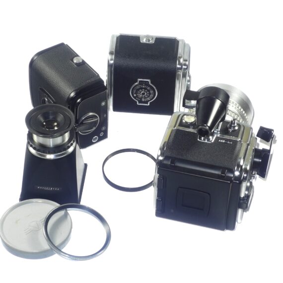 Hasselblad Super Wide C camera with VF & 3 film backs, finder, filter,cap.strap, Magnifying Hood/Chimney Finder Ex++ / Free Shipping