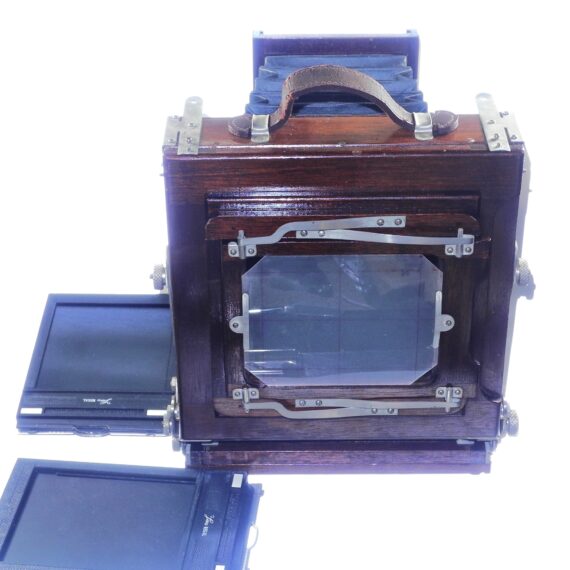 Deardorf 4x5 wooden camera Ex++ with Schneider 210/5,6 Symmar lens, film holder, glass back Nice Ex++/Mint- Set