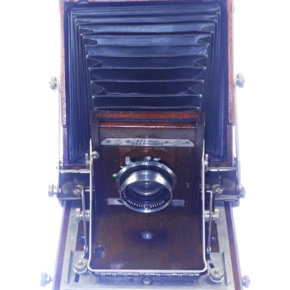 Deardorf 4x5 wooden camera Ex++ with Schneider 210/5,6 Symmar lens, film holder, glass back Nice Ex++/Mint- Set