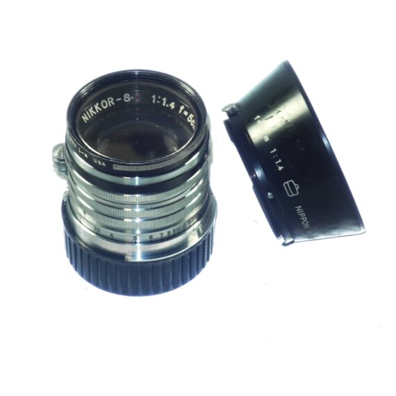Nikon 5cm f1,4 Nikkor-S-C lens with Leica M mount adapter, And Nikon original hood, filter Ex++/M- / Free shipping