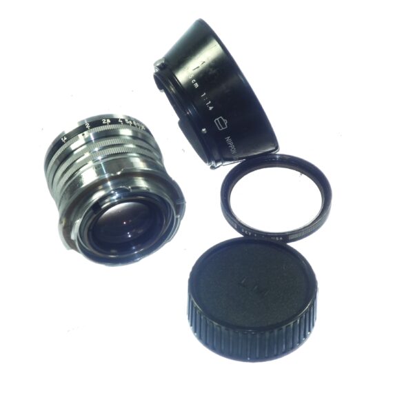 Nikon 5cm f1,4 Nikkor-S-C lens with Leica M mount adapter, And Nikon original hood, filter Ex++/M- / Free shipping