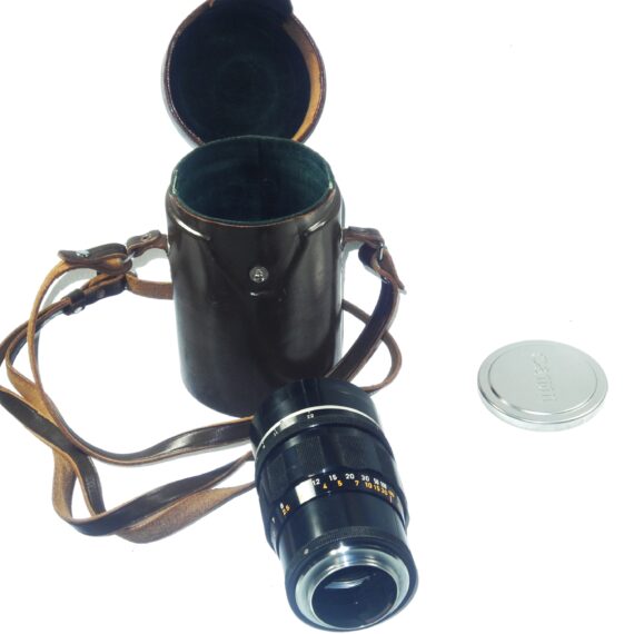 Canon 100/2 Canon LTM black lens with Canon leather case & Canon Hood and caps Ex++ / Free Shipping