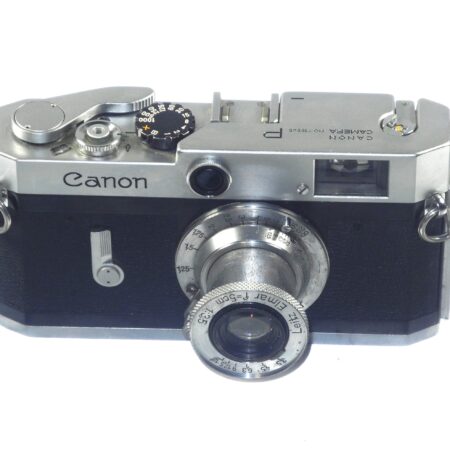 Canon P Rangefinder chrome camera with 50/3,5 Elmar Collapsible lens Ex++